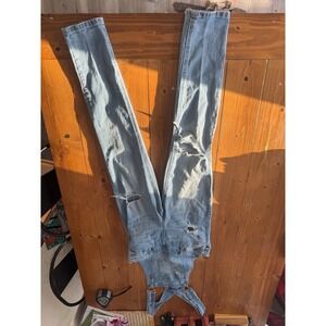 BLUE SPICE Girls Denim Overalls Distressed Light Wash Size 5
